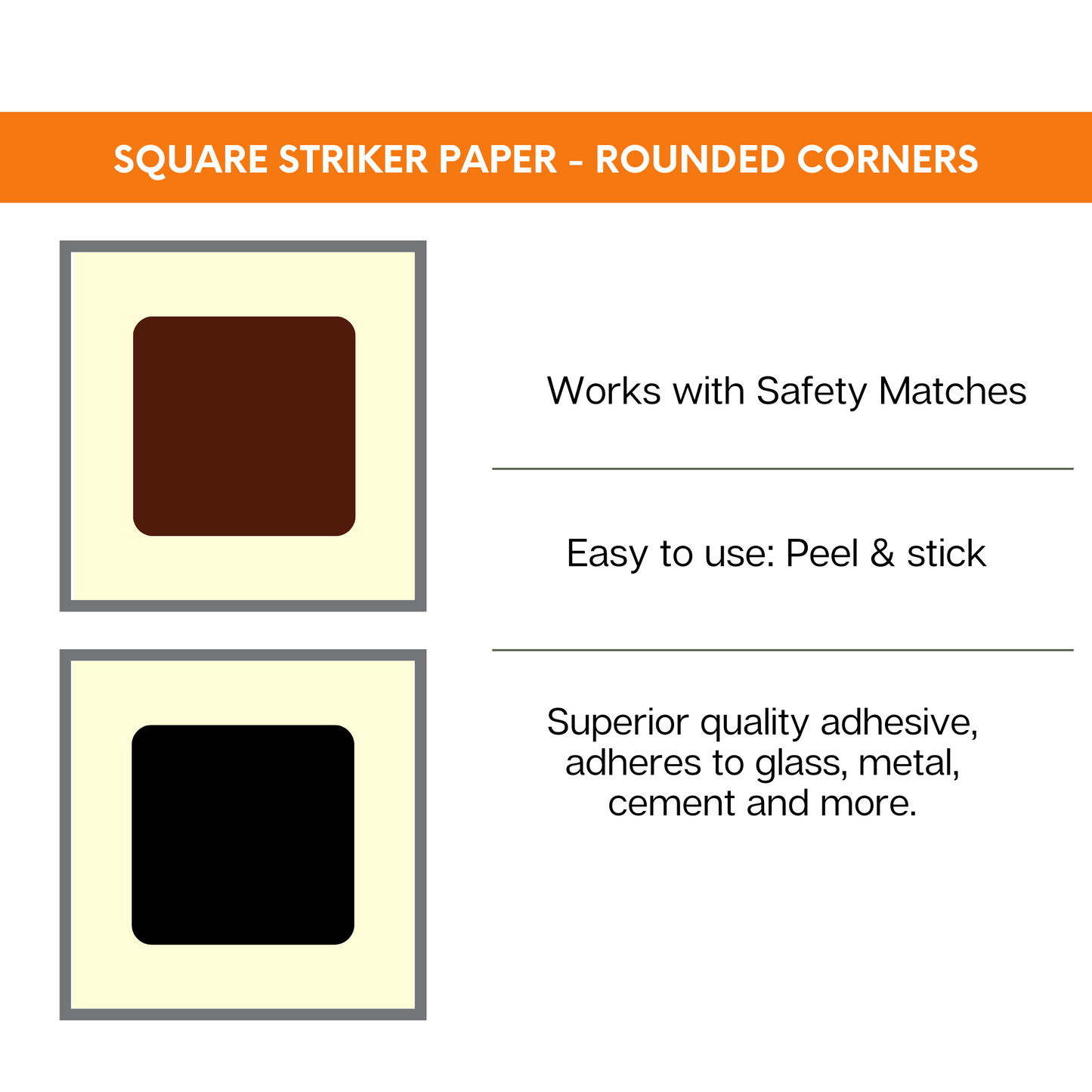 1" Squared | Pre-cut Striker Paper