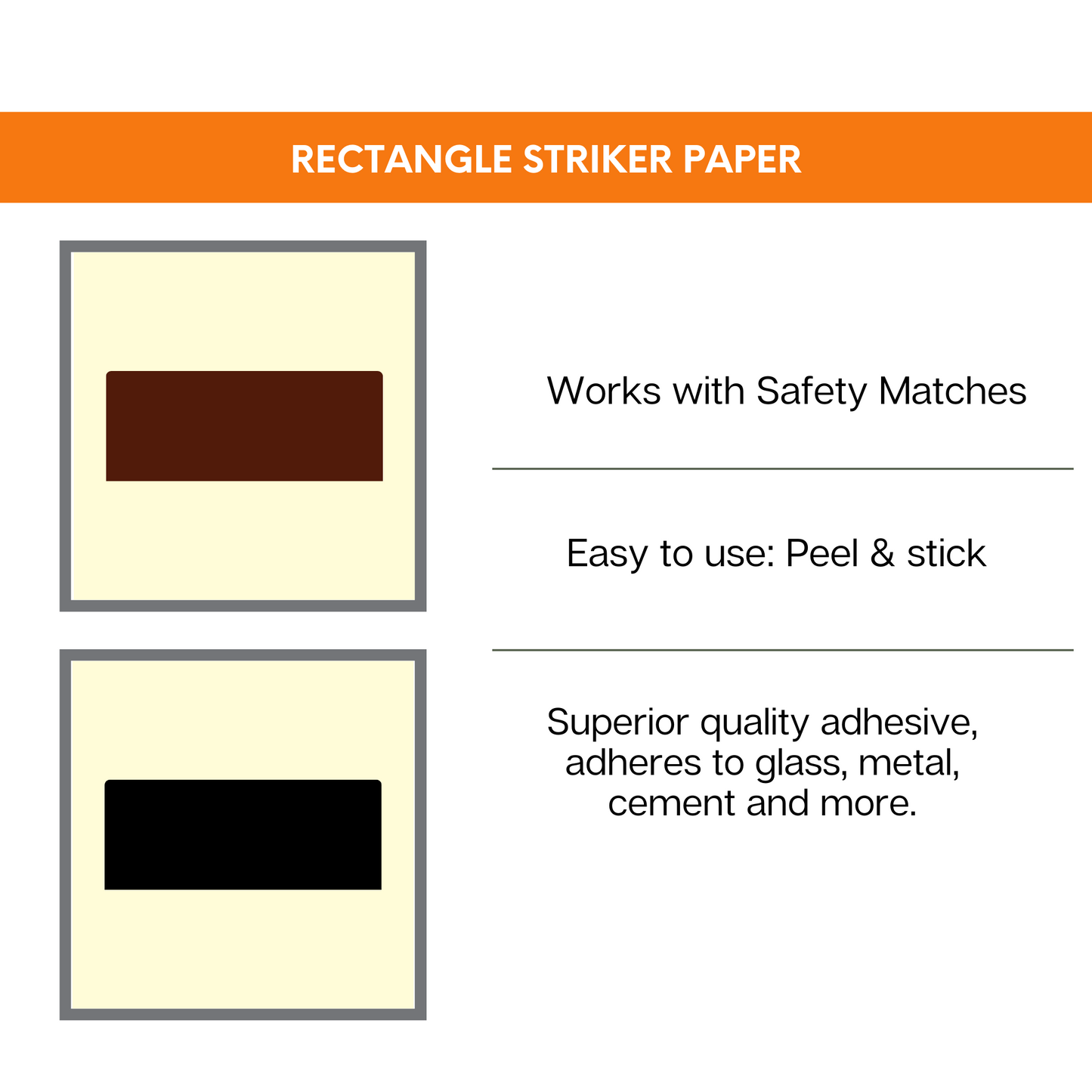 0.5" x 2" Rectangle | Pre-cut Striker Paper