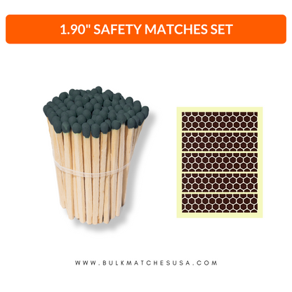 1.90” Safety Matches – Black Tip