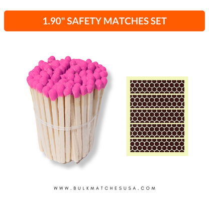1.90” Safety Matches – Hot Pink