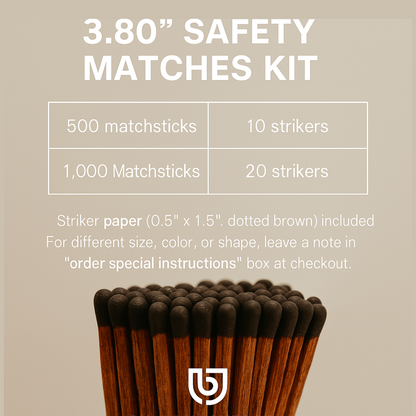 3.80″ Gold Metallic Tip Safety Matches | Luxury Long Matches for Candles & Events