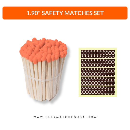 1.90” Safety Matches – Orange Tip