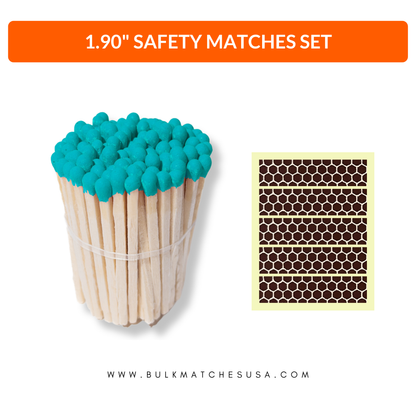 1.90” Safety Matches – Turquoise
